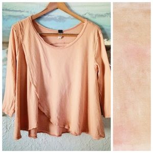 Free People peach asymmetrical top